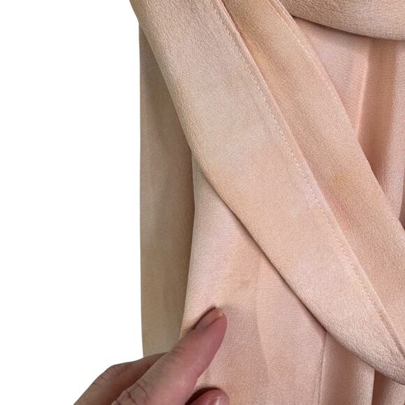 MM Lafleur The Jessica Dress Brushstroke Size XL 100% Silk Peach Salmon Career - Picture 4 of 15